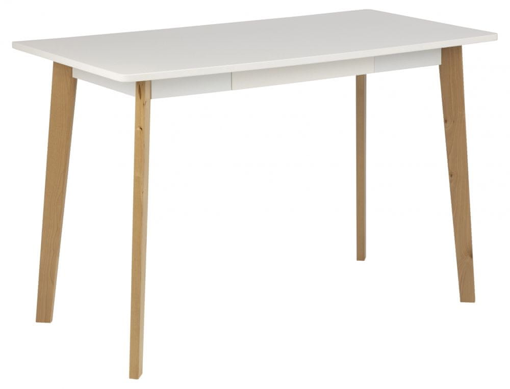 Design Scandinavia Pracovný stôl Raven, 117 cm, MDF, biela